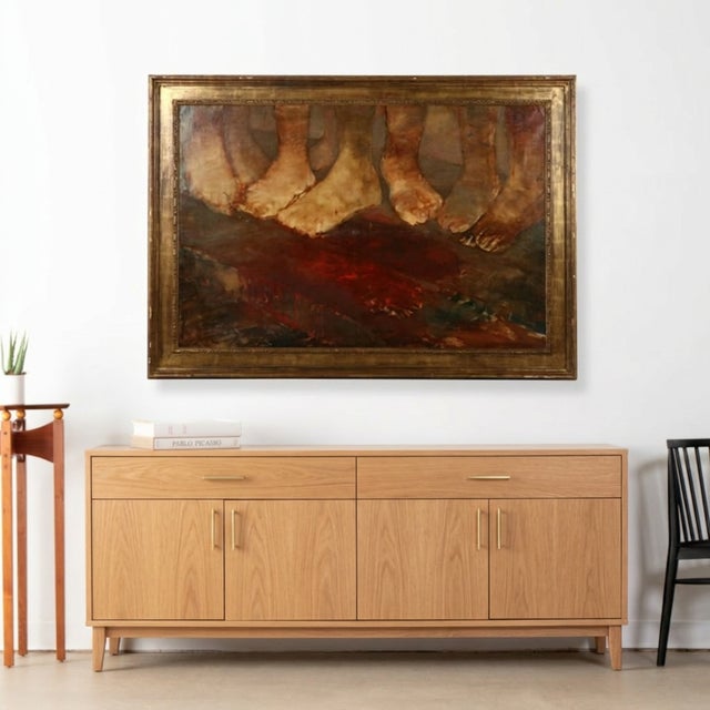 1960s Vintage Stig E. Lindberg Oil Painting of Feet, 1961 Signed Framed For Sale - Image 5 of 18