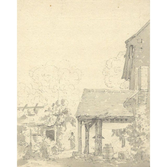 John Monro, Water Well with Hanging Laundry, Early 19th Century, Watercolour For Sale - Image 3 of 3