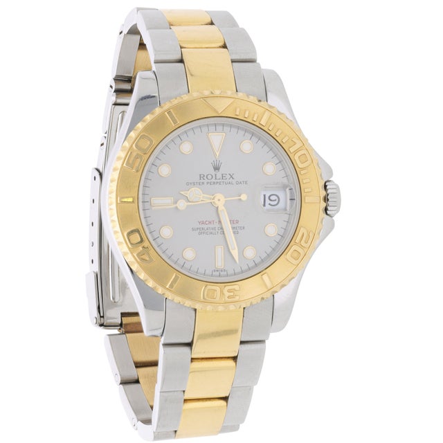 1990s 1990s Rolex Yacht Master Two Tone 168623 Gray Dial 35mm Full Set Watch For Sale - Image 5 of 18