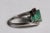 Contemporary Marquise Emerald and Diamond Cluster Ring, Size 7 For Sale - Image 3 of 4
