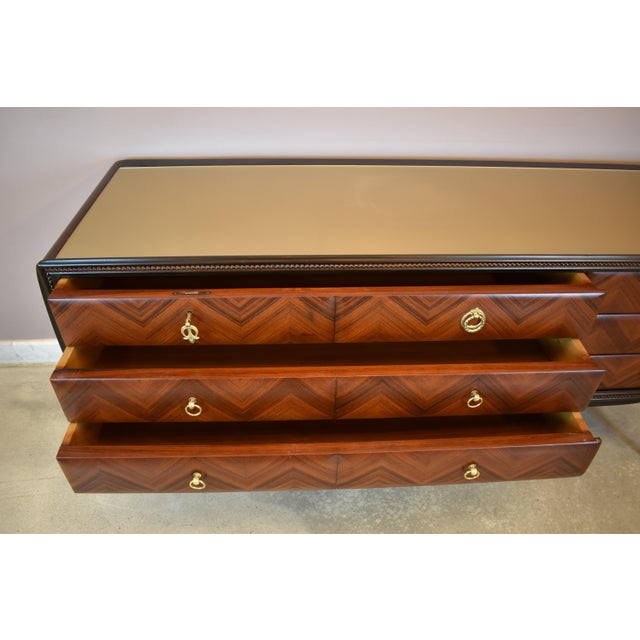 1950s Vintage Italian Nine-Drawer Commode Attributed to Vittorio Dassi, 1950s For Sale - Image 5 of 5