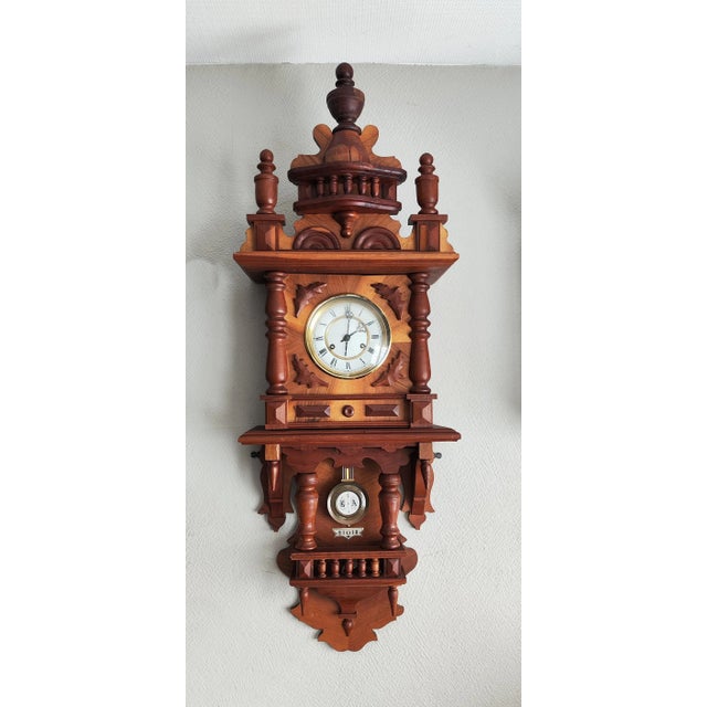 Large Late 20th Century Mechanical Wall Pendulum Clock by Franz Hermle & Sons For Sale - Image 4 of 9