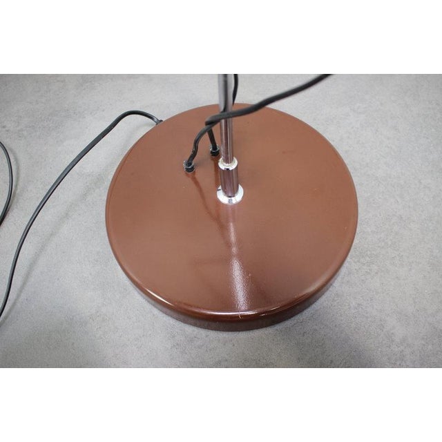 Brown Hungarian Space Age Adjustable Double Floor Lamp in Orange and Brown Chrom, 1970s For Sale - Image 8 of 13