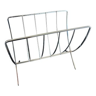 Mid 20th Century Chrome Folding Media Rack For Sale
