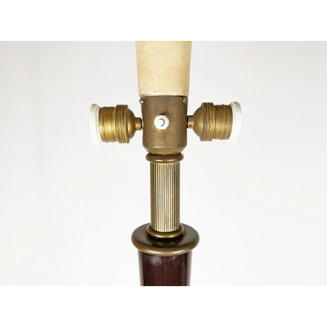 Arredoluce Italian Purple Wood and Brass Floor Lamp from Arredoluce, 1940s For Sale - Image 4 of 17