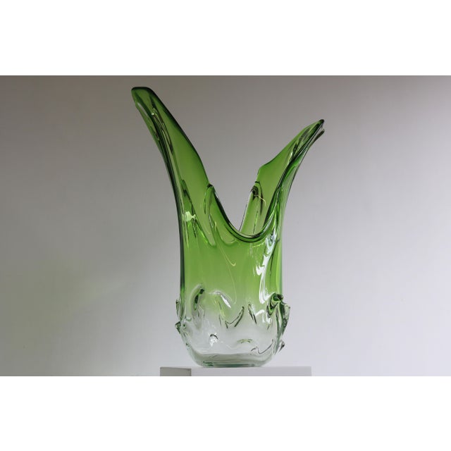 Add a touch of elegance to your home décor with this magnificent Murano glass vase. Exceptional large model of 20 inch &...