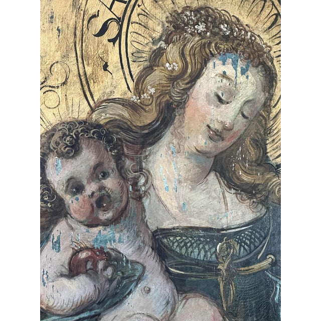 Embrace the divine serenity of a painting depicting Maria and the newborn Jesus—an exquisite portrayal of maternal love...