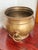English Large Vintage Hammered Brass Cauldron Planter With Rope Twist Rim For Sale - Image 3 of 6