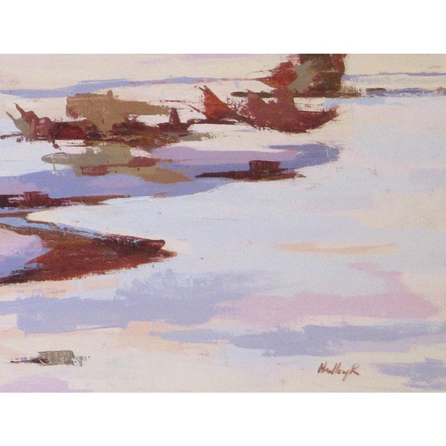 Contemporary Alonge by Hadley Rampton | Oil on Canvas Landscape with snow and sparse vegetation For Sale - Image 3 of 4