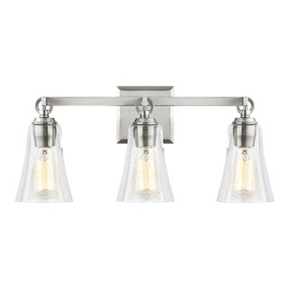 Sean Lavin by Visual Comfort Studio Monterro 3-Light Vanity, Satin Nickel For Sale