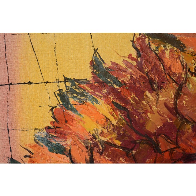 1960s Mid Century Anna Peterson Flower Bowl Still Life Painting For Sale - Image 5 of 10