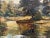 Figures in a Forest by a River Bank in Northern Ireland by 20th Century Artist, Allan Ardies (1918 - 2014) Art measures 10...