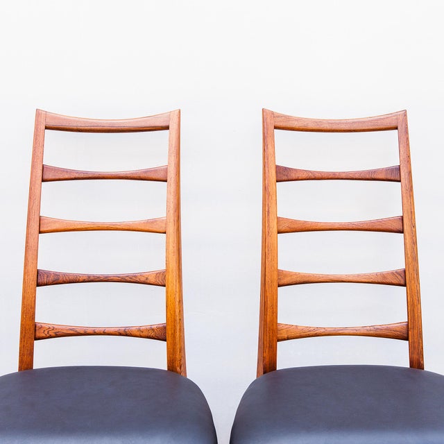 1960s Rare Danish Modern "Lis" Dining Chairs in Rosewood & Leather by Niels Koefoed For Sale - Image 12 of 18