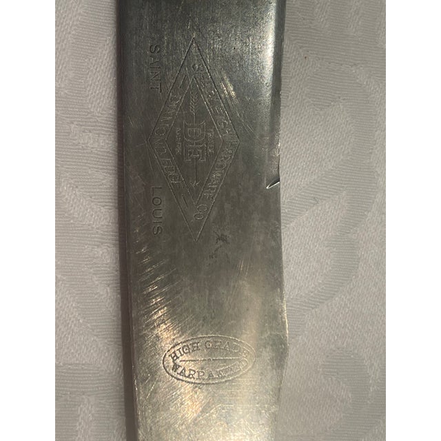 1920s Staghorn and Sterling Silver Carving Set- 3 Pieces For Sale - Image 4 of 6