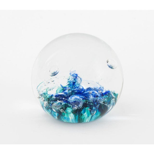 Late 20th Century Encased Bubble Art Glass Paperweights, 6 For Sale - Image 5 of 15