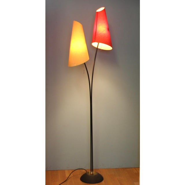 Mid-Century Modern Mid-Century Modern German Floor Lamp with Two Shades, 1950s For Sale - Image 3 of 13