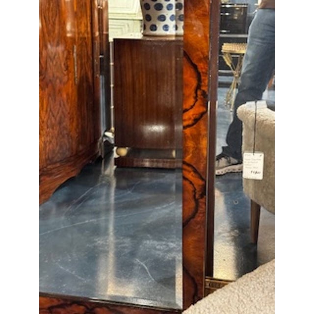 Period German Art Deco Black Walnut Mirror For Sale In Dallas - Image 6 of 8