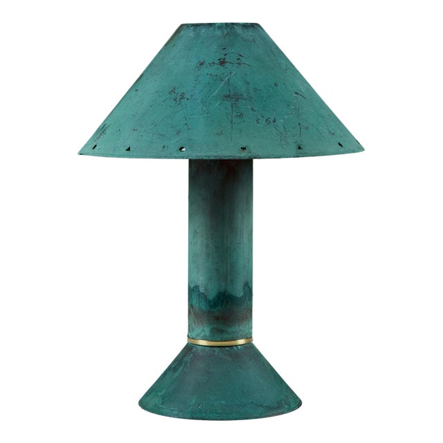 Ron Rezek Verdigris Table Lamp For Sale