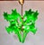 Emerald Vintage Italian Green Murano Style Hand Painted Lily Flower Chandelier Flush Mount For Sale - Image 8 of 13