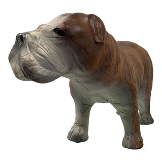 Leather Clad Bulldog Figure. 2 of 2 For Sale