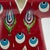 Handmade Ceramic Ottoman Kaftan Sculpture (13cm) – Red “Nazar” Evil Eye & Tulip Pattern – Cultural Shelf Decor For Sale - Image 4 of 8