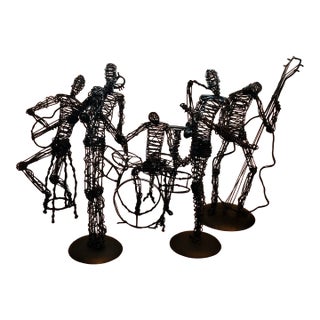 1970s Set of 5 Wire Sculpture Figures For Sale