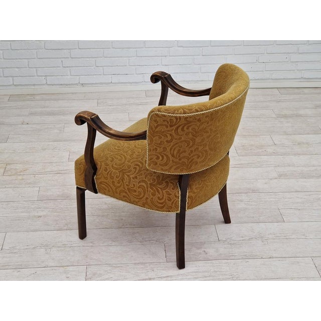 Scandinavian Ash Armchair with Green Upholstery, 1930s For Sale - Image 13 of 18