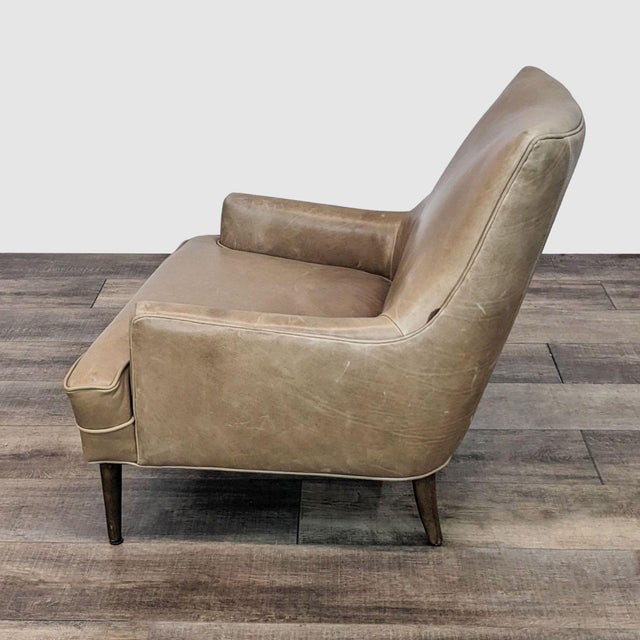 Four Hands Leather Danya Lounge Chair Chairish