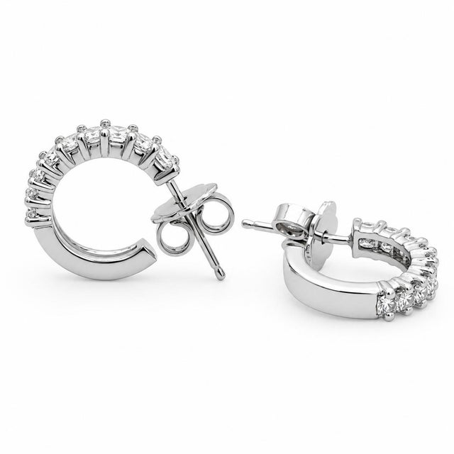 Contemporary 18k White Gold Hoop Earrings, A Pair For Sale - Image 3 of 3