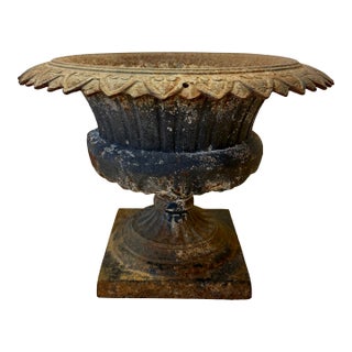 Antique Cast Iron Garden Urn For Sale