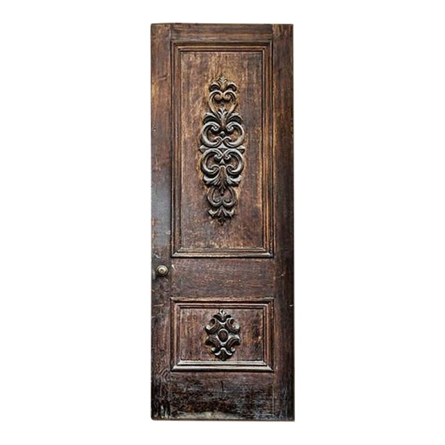 Baroque Raised-Panel Solid Wood Door With Double Scroll Carving For Sale