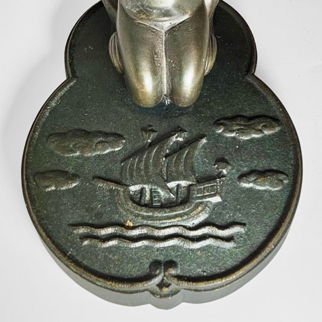 Vintage Swedish Grace Mermaid Table Lamp in Bronze from Malmö Metallvarufabrik, 1930s For Sale - Image 9 of 15