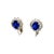 Contemporary Blue Sapphire Diamond 14k White Gold & Platinum Clip Earrings, A Pair For Sale - Image 3 of 5