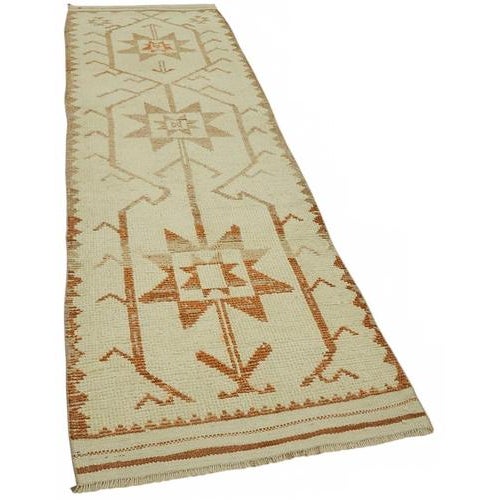 Textile Beige Bohemian Runner Rug For Sale - Image 7 of 7