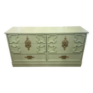 Vintage Six Drawer Dresser in Meadow Green For Sale