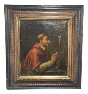 European School Artist, Religious Portrait, Oil on Canvas, 18th Century, Framed