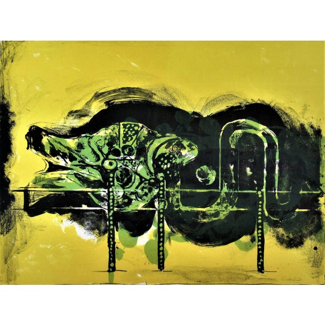 This artwork titled "Submerged Form" from the suite "Bestiary and some Correspondences" 1968 is an original color...