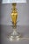 Brass and Silver-Toned Table Lamp with Leaf Base and Pleated Shade, 1960s For Sale - Image 11 of 15