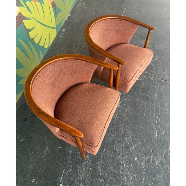 Reupholstered Mid Century Barrel Chair Pair For Sale In Tampa - Image 6 of 13