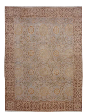 Rug & Kilim’s European Style Rug in Beige Brown Geometric Pattern