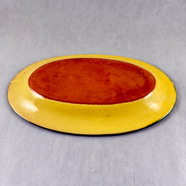 French Provençal Pottery Hand Potted & Painted Olive Server For Sale - Image 9 of 9