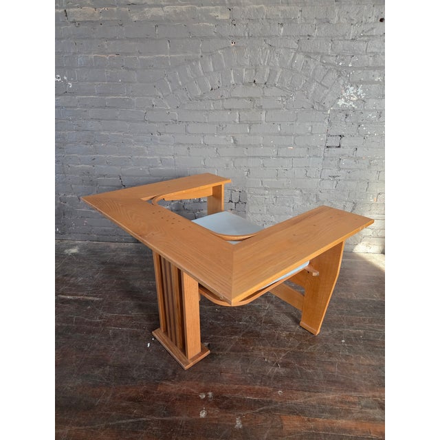Sculptural Frank Lloyd Wright Style Oak Chair For Sale - Image 10 of 14