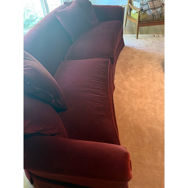 Mid Century Rolled-Arm Curved Sofa For Sale - Image 10 of 10