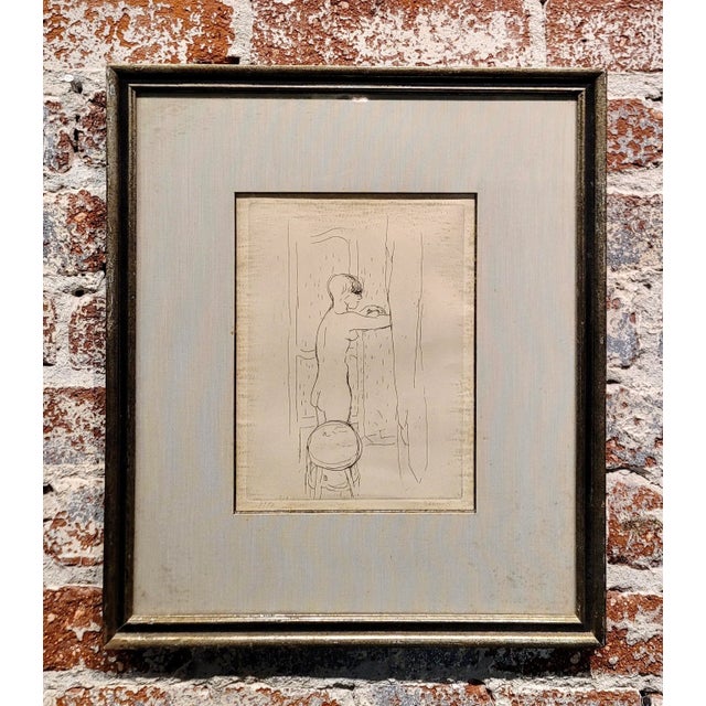 Pierre Bonnard - Nude Woman in the Bathroom-Original 1920s Etching Etching on paper - edition of 50- Pencil Signed and...
