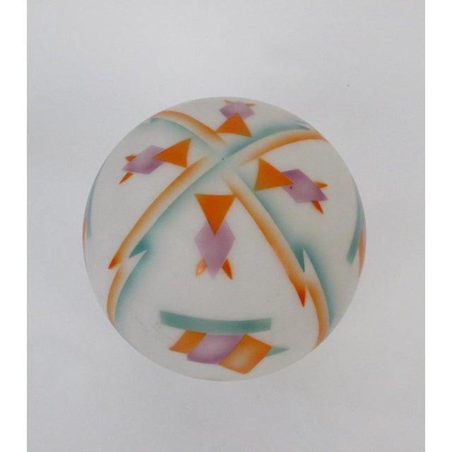 Pendant Light with Spritz Decor Glass Globe and Posement, Austria, 1920s For Sale - Image 10 of 18