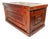 Vintage Rustic Country Farmhouse Cedar Lined Trunk With Caster Wheels For Sale