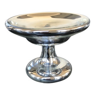 Hollywood Regency Mercury Glass Bowl on Stand