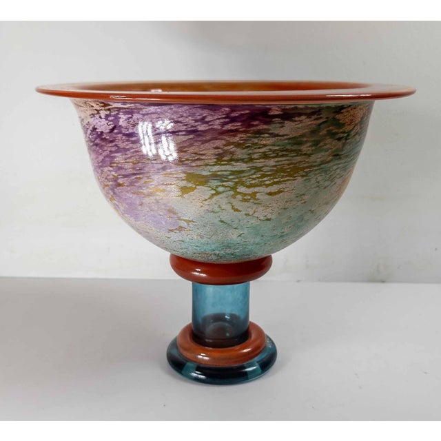 Kjell Engman Mid-Century Modern Scandinavian Art Glass Centerpiece Bowl Kjell Engman for Kosta Boda For Sale - Image 4 of 13