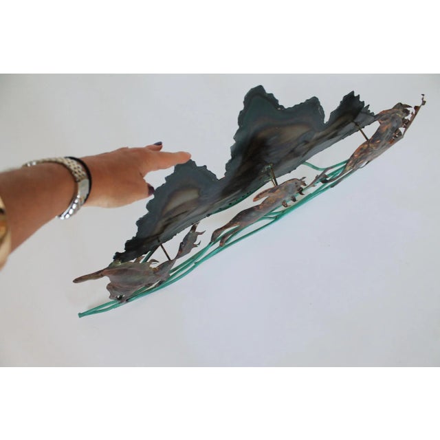 Metal Mid-Century Brutalist Mixed Metal Mustang Sculpture Wall Hanging For Sale - Image 7 of 11