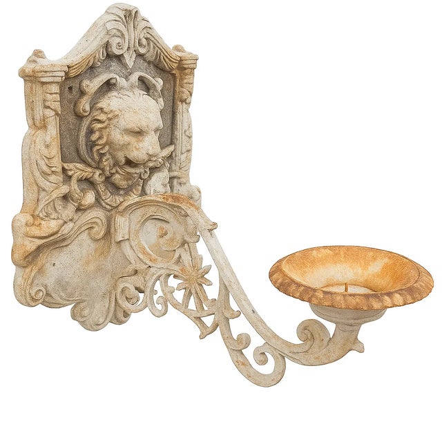 19th C. Cast-Iron Lion Head Architectural Salvage Bracket (1 Piece) For Sale - Image 4 of 10